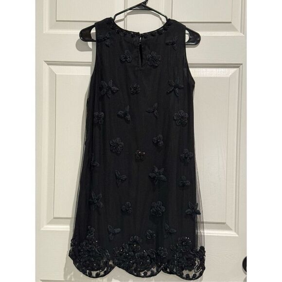 Red Valentino Beaded Embroidered Floral Appliqué Black Sleeveless Lined Dress 40 - Picture 13 of 16